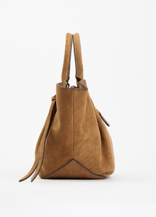 GUESS Allegra Girlfriend handtas met afneembare schouderriem  - detail 4 cognac