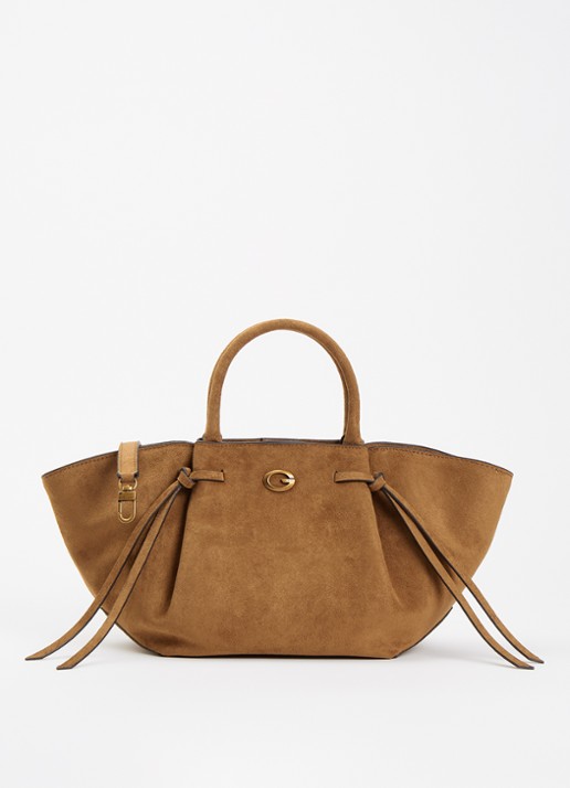 GUESS Allegra Girlfriend handtas met afneembare schouderriem  - voorkant 2 cognac