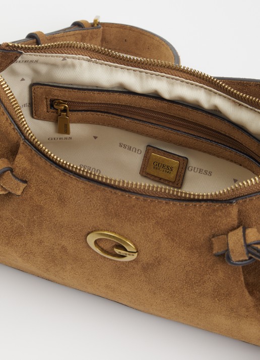 GUESS Allegra schoudertas met logo - detail 2 cognac