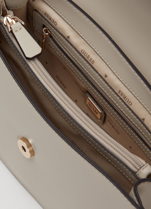 GUESS Amorette handtas met tasbedel en afneembare schouderriem - detail 3 donkerbeige
