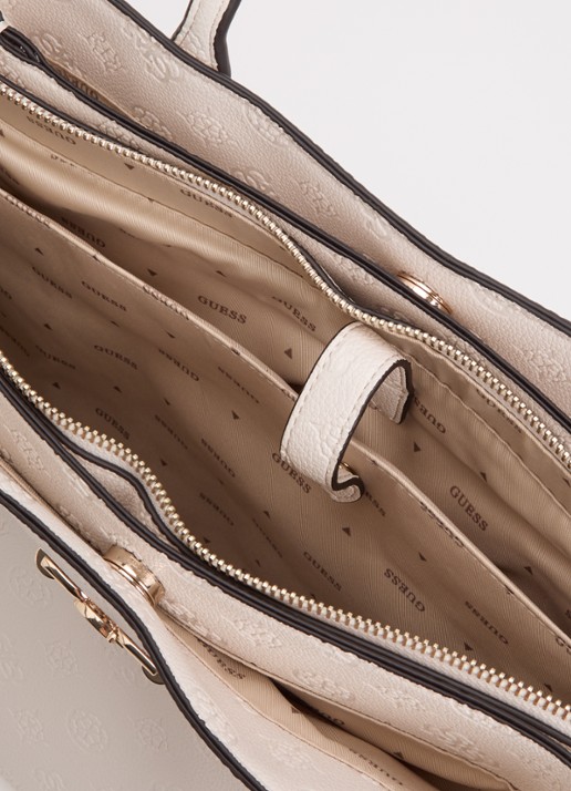 GUESS Anise handtas met logoprint  - detail beige