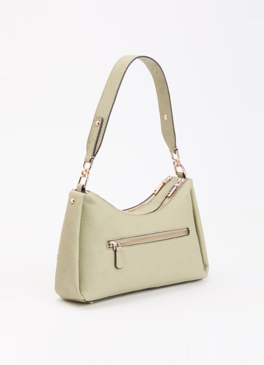 GUESS Anise schoudertas met print - achterkant 6 lindegroen