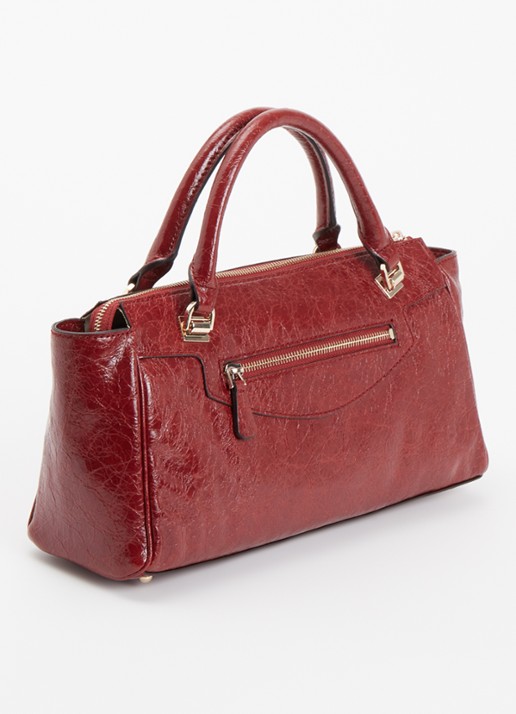 GUESS Antonia handtas van imitatieleer met afneembare schouderriem  - achterkant rood