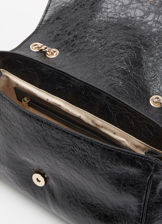 GUESS Antonia schoudertas van imitatieleer  - detail zwart