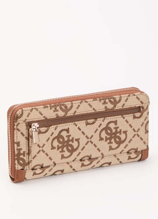 GUESS Audrey portemonnee met logoprint - achterkant 3 bruin