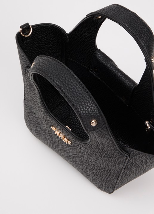 GUESS Calista Mini crossbodytas met uitneembaar etui - detail zwart