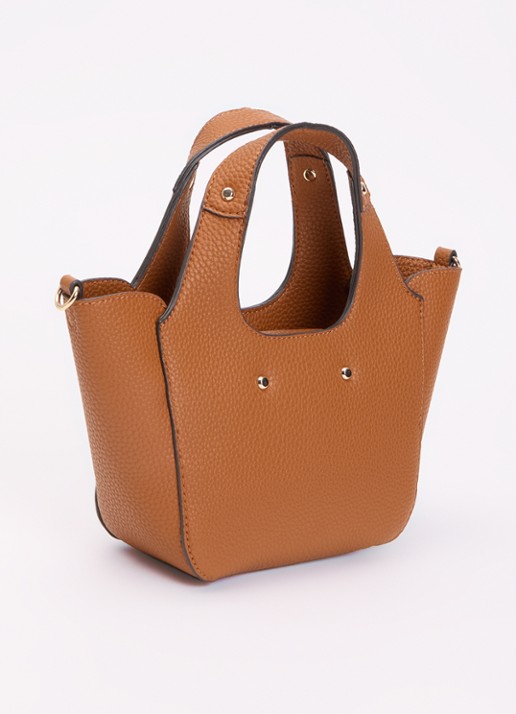 GUESS Calista Mini crossbodytas met uitneembaar etui - achterkant 4 oranjebruin
