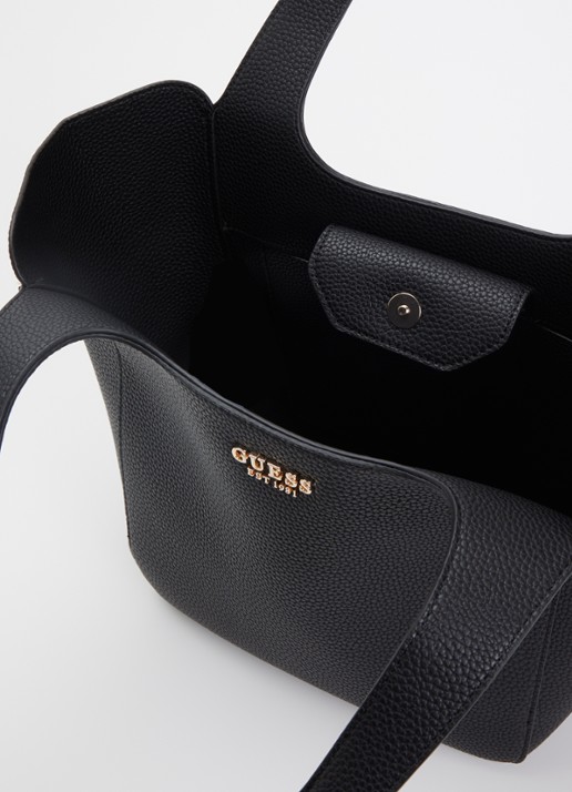 GUESS Calista shopper met uitneembaar etui - detail zwart