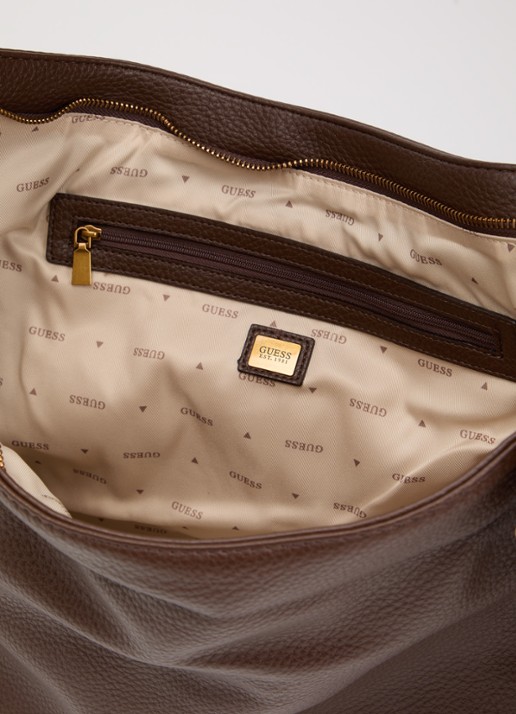 GUESS Camden Large schoudertas van imitatieleer - detail 2 chocoladebruin