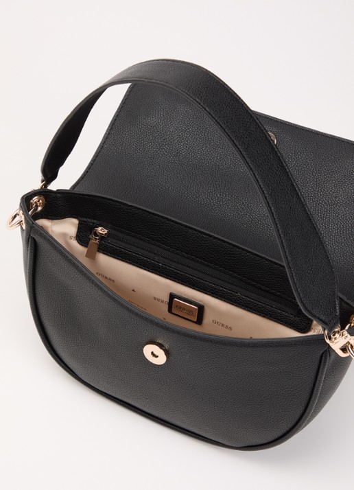 GUESS Camelia schoudertas met afneembare schouderriem en logo - detail zwart