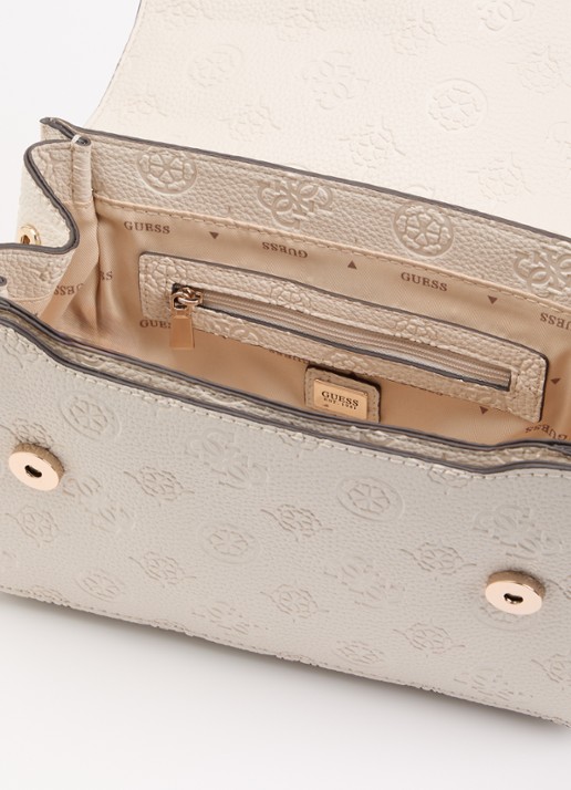 GUESS Cresidia II schoudertas met logoprint - detail 2 gebroken wit