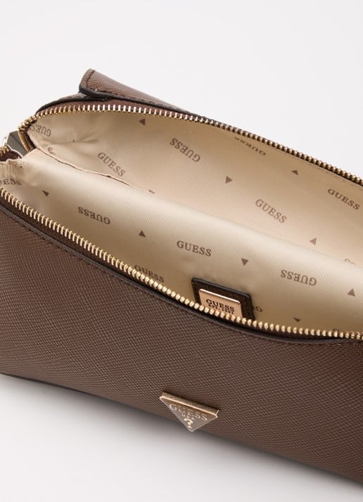 GUESS Danielle Canister handtas met afneembare schouderriem - detail 3 chocoladebruin