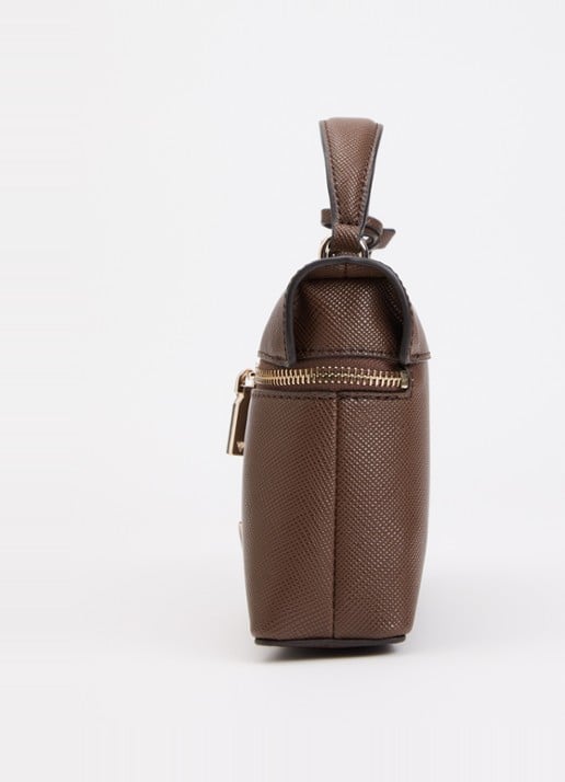 GUESS Danielle Canister handtas met afneembare schouderriem - detail 4 chocoladebruin