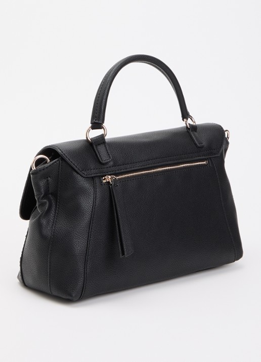 GUESS Devon handtas met logo en afneembare schouderriem - achterkant zwart