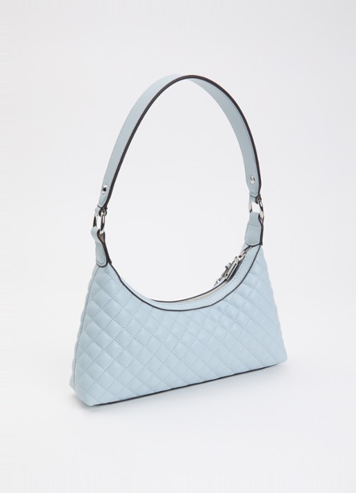 GUESS Everlee schoudertas met quilt patroon - achterkant lichtblauw
