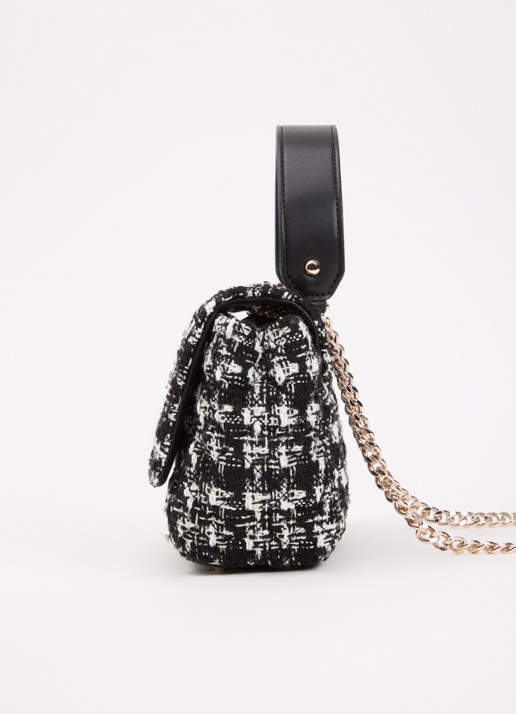 GUESS Everlee schoudertas met tweed-look - detail 6 zwart
