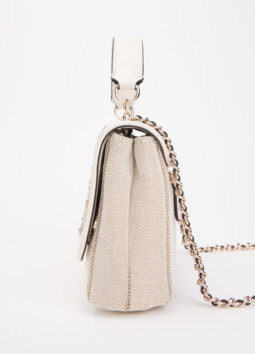 GUESS Giully II crossbodytas met pailletten - detail 4 beige