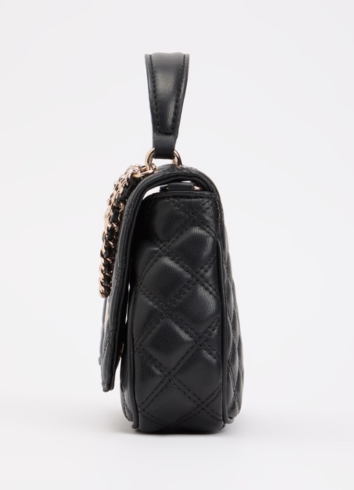 GUESS Giully II handtas met quilt patroon en afneembare schouderriem - detail 5 zwart