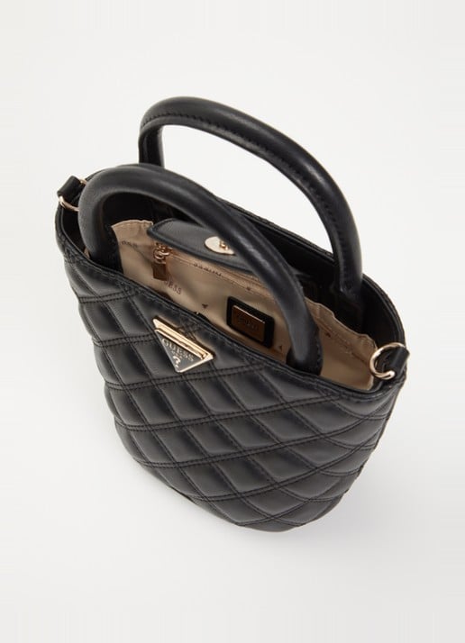 GUESS Giully mini tote handtas met afneembare schouderriem - detail 3 zwart