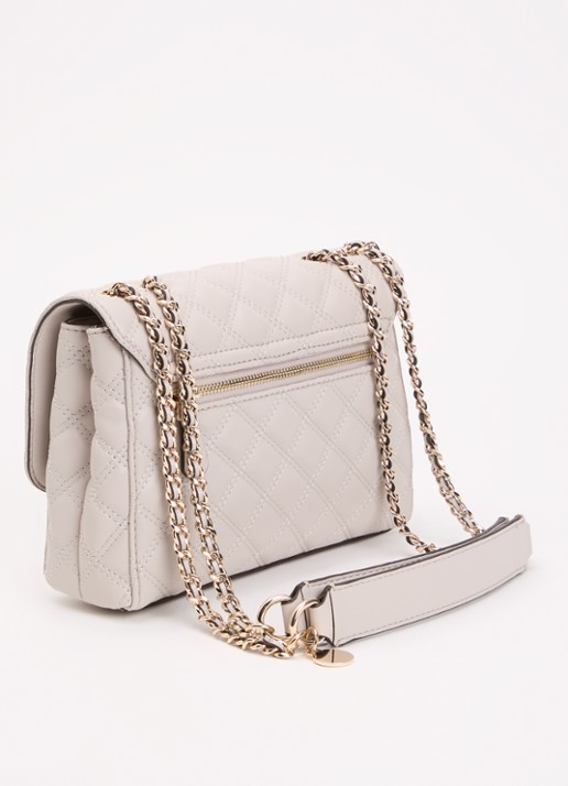 GUESS Guilly ll schoudertas met verstelbare schouderriem  - achterkant 7 creme