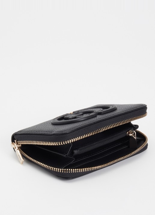 GUESS Isola Medium portemonnee met logo - voorkant 3 zwart