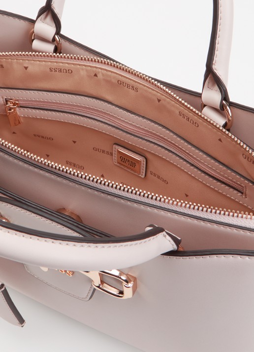 GUESS Janie handtas met afneembare schouderriem - detail 5 beige