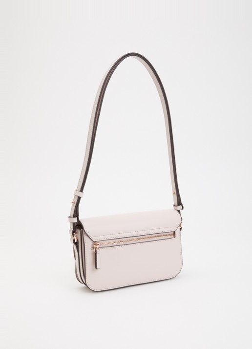 GUESS Janie schoudertas met verstelbare schouderriem - achterkant beige