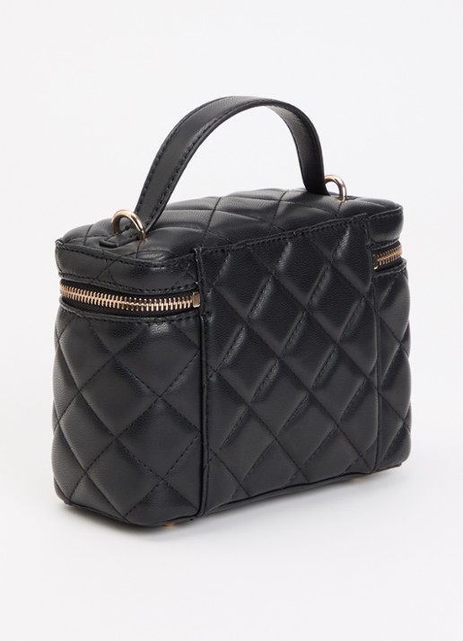 GUESS Juliet Canister handtas met quilt patroon en afneembare schouderriem - achterkant zwart