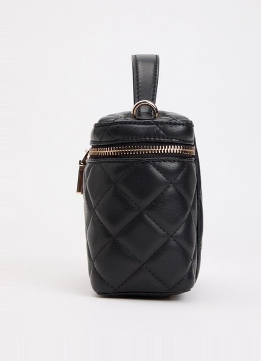 GUESS Juliet Canister handtas met quilt patroon en afneembare schouderriem - detail 4 zwart