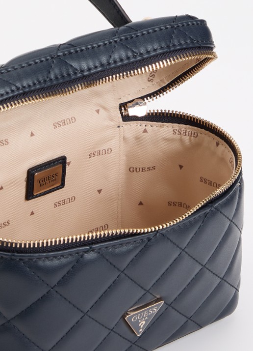 GUESS Juliet Canister handtas met quilt patroon en afneembare schouderriem - detail 2 donkerblauw