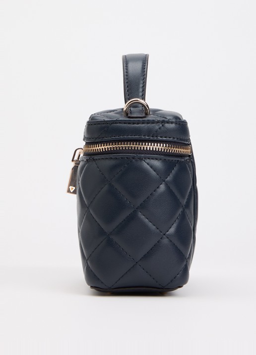 GUESS Juliet Canister handtas met quilt patroon en afneembare schouderriem - detail 3 donkerblauw