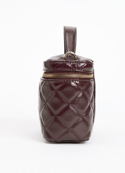 GUESS Juliet Canister handtas met quilt patroon en afneembare schouderriem - detail 2 bordeauxrood
