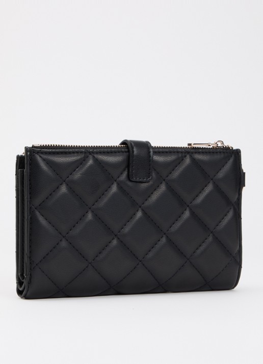 GUESS Juliet portemonnee met quilt patroon - achterkant zwart