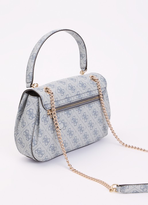 GUESS Kaya schoudertas met logoprint - achterkant indigo