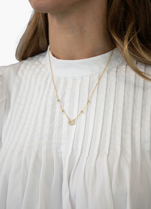 GUESS Ketting met kristal JUBN06336JWYGT-U  - voorkant 2 goud