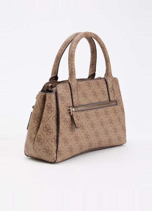 GUESS Leona Logo crossbodytas met logoprint en afneembare schouderriem  - achterkant 4 bruin