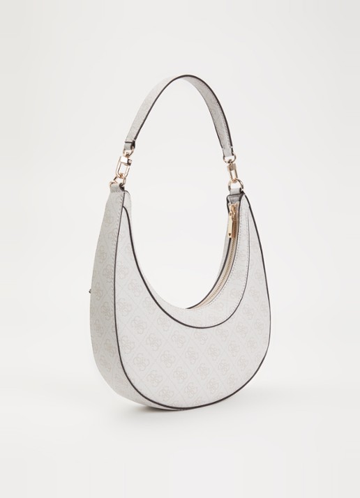 GUESS Lindsey Hobo schoudertas met logoprint - achterkant 5 ivoor