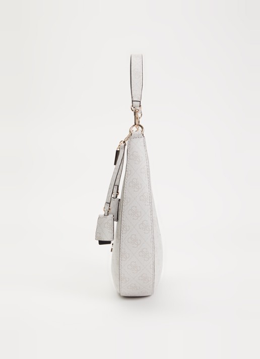 GUESS Lindsey Hobo schoudertas met logoprint - detail 3 ivoor