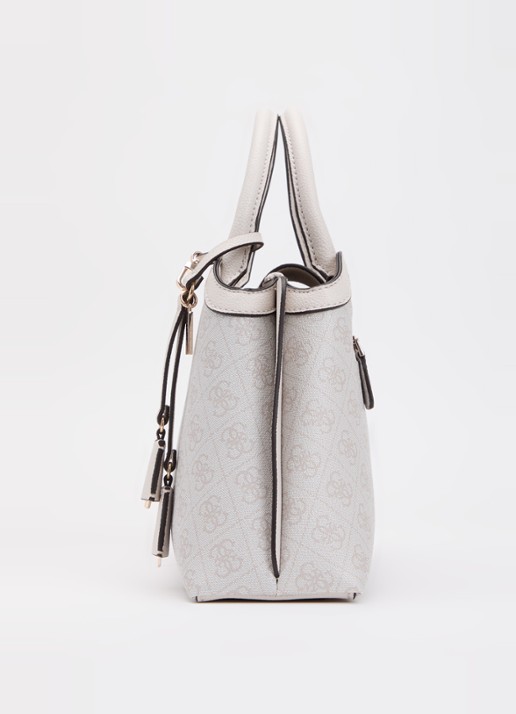 GUESS Lindsey schoudertas met logoprint en tasbedel  - detail 2 ivoor