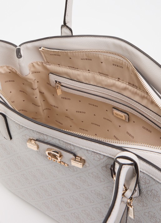 GUESS Lindsey schoudertas met logoprint - detail 2 creme