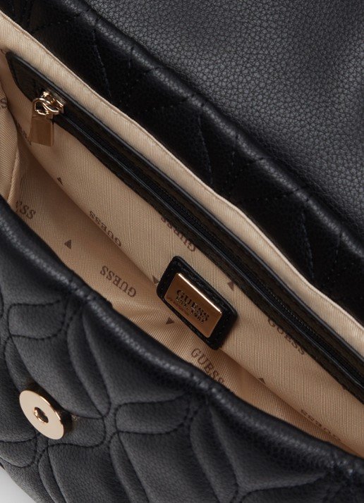 GUESS Maxine crossbodytas met quilt patroon - detail 3 zwart