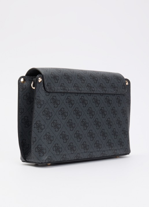 GUESS Meridian II Flap crossbodytas met logo  - achterkant 5 grijs