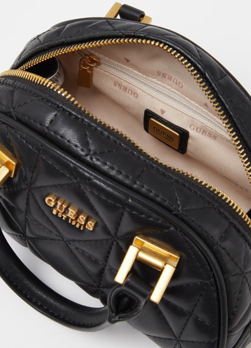 GUESS Mildred quilted handtas met afneembare schouderriem  - detail 4 zwart