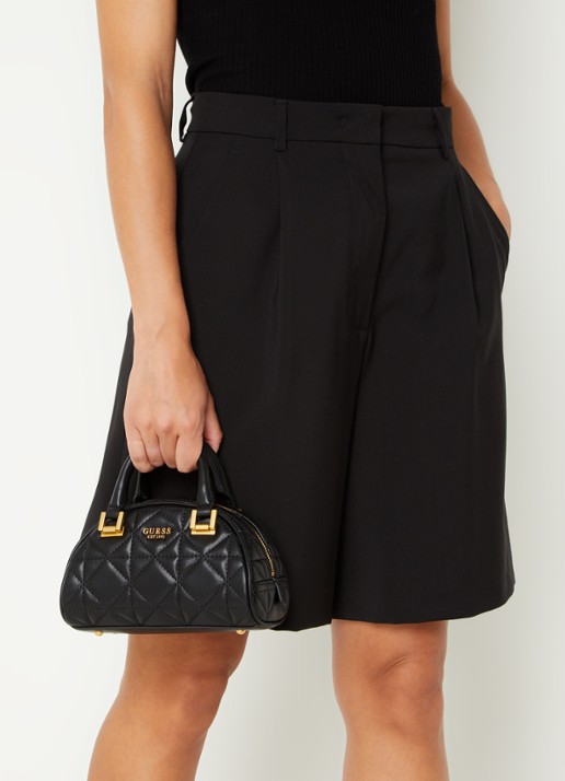 GUESS Mildred quilted handtas met afneembare schouderriem  - voorkant 3 zwart