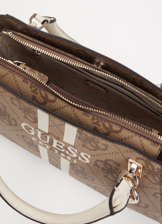 GUESS Noelle handtas met afneembare schouderriem - detail lichtbruin