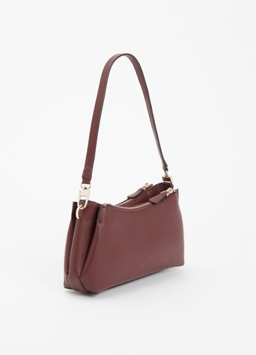 GUESS Noelle II 3 Comp schoudertas met afneembare schouderriem - achterkant bordeauxrood
