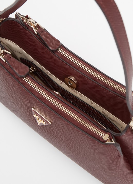 GUESS Noelle II 3 Comp schoudertas met afneembare schouderriem - detail 3 bordeauxrood