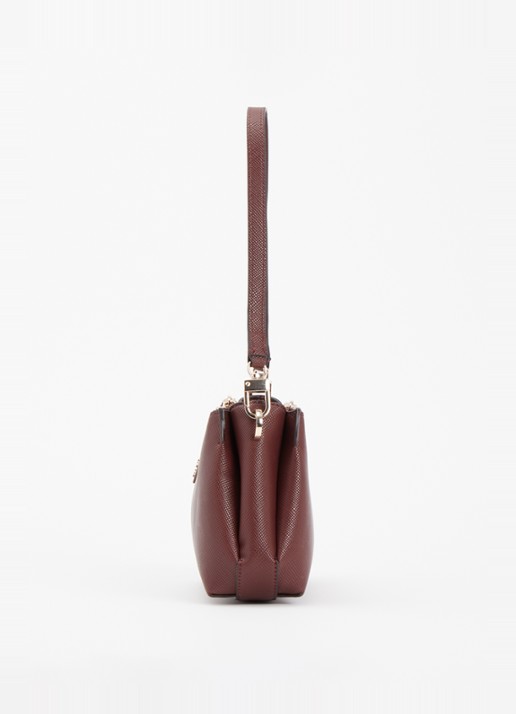 GUESS Noelle II 3 Comp schoudertas met afneembare schouderriem - detail 4 bordeauxrood