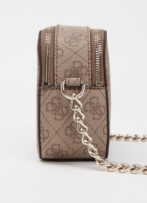 GUESS Noelle II crossbodytas met logoprint - detail 3 donkerbeige