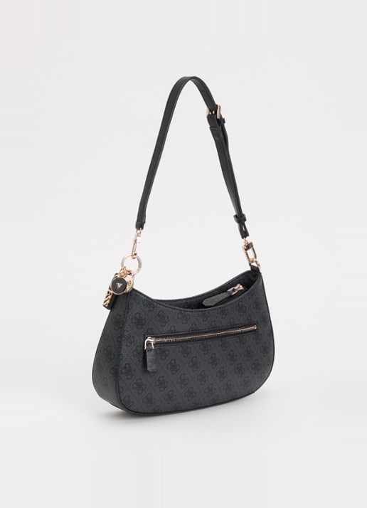 GUESS Noelle II handtas met logoprint  - achterkant 3 antraciet
